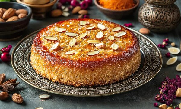 middle eastern basbousa cake zoom out video