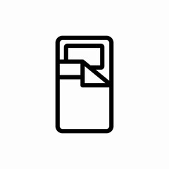 Night sleep bed icon vector sign