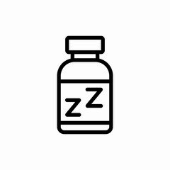 Insomnia treatment pills icon vector sign