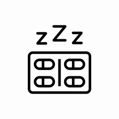 Sleeping pills medication icon vector sign