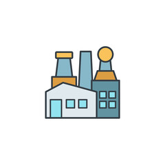 Obraz premium Factory Building icon symbol vector illustration isolated on white background