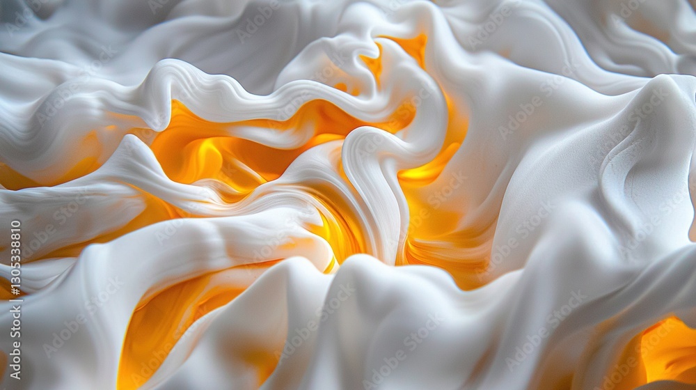 Aufkleber a sharp close-up photo of a white and yellow object swirling with white and yellow elements at its c