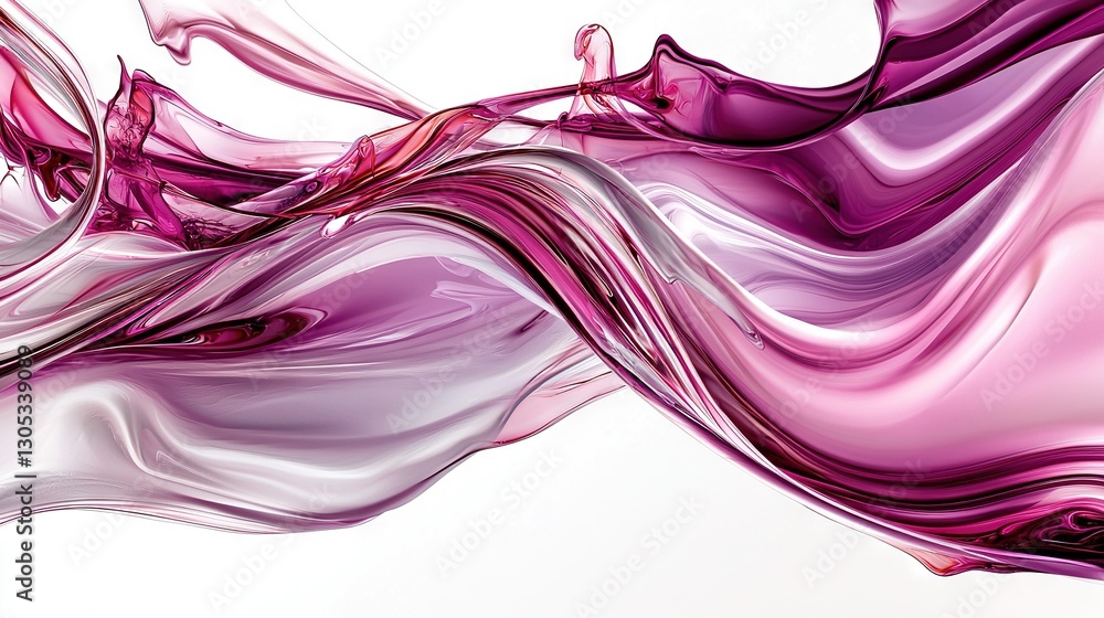Poster a pink and white close-up object with wavy lines at the base