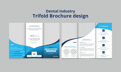Minimal and professional Dental trifold brochure design template for print