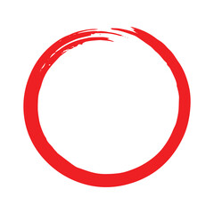 Red brush circle vector illustration