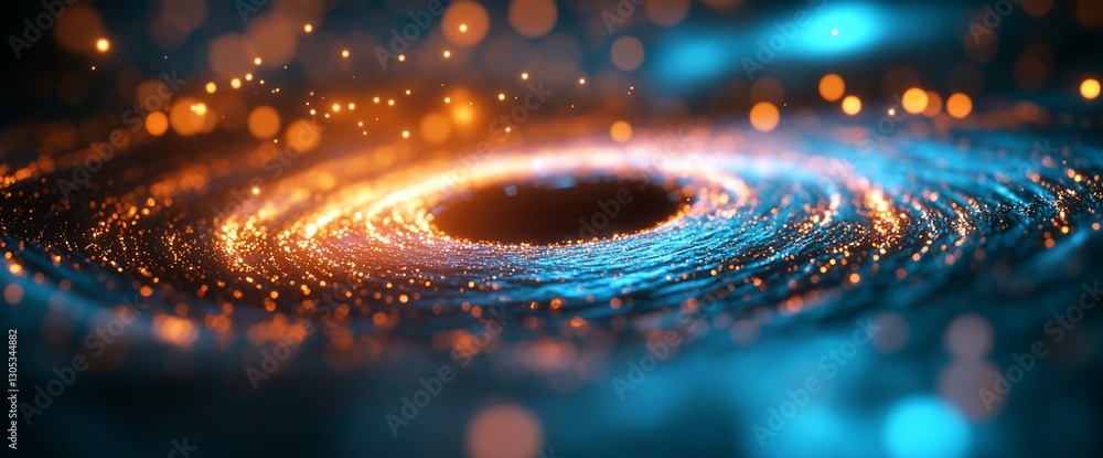 Poster abstract cosmic swirl of dazzling particles, a mesmerizing visual representation