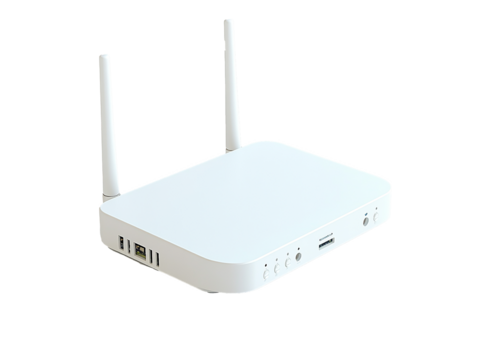 Sleek White Router with Multiple Gigabit Ports for Fast Internet