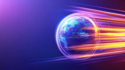 Obraz premium Global Network Speed: High-Speed Data Transfer and Digital Connectivity