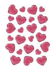 Red heart shaped candies, Pink Crystal Hearts, Y2K style for party, luxury design, candy sweets, decoration birthday cards, wedding 3D shiny, valentine day, girlfriend boyfriend ring