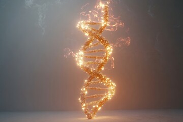 Obraz premium Glowing DNA Helix, Science Concept