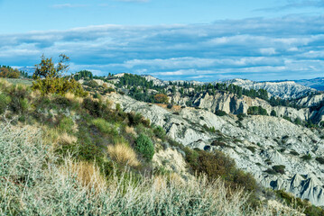 countryside landscape inside the Badlands National Park, Basilicata, Italy