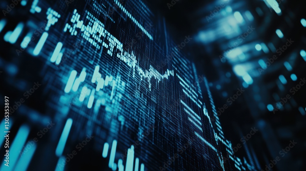 Poster abstract digital display, data flow, complex code. possible use stock photography, background image,
