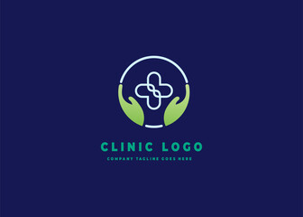 hand care with cross symbol logo design template. hand care vector icon illustration