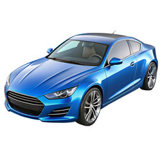 Obraz premium blue sports car isolated on transparent background.