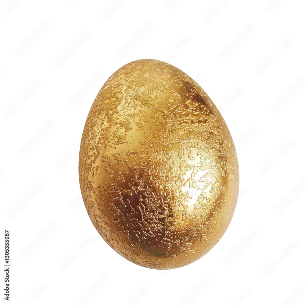Poster shiny golden egg with textured surface, symbolizing luxury and prosperity. this decorative item can 
