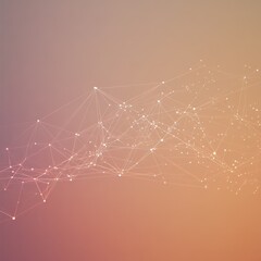 Abstract Network Connection on Gradient Background, Representing Data Flow and Connectivity.