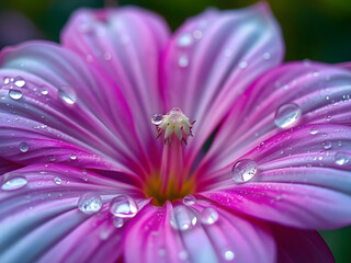 Obraz premium Dewdrops on a Pink Flower