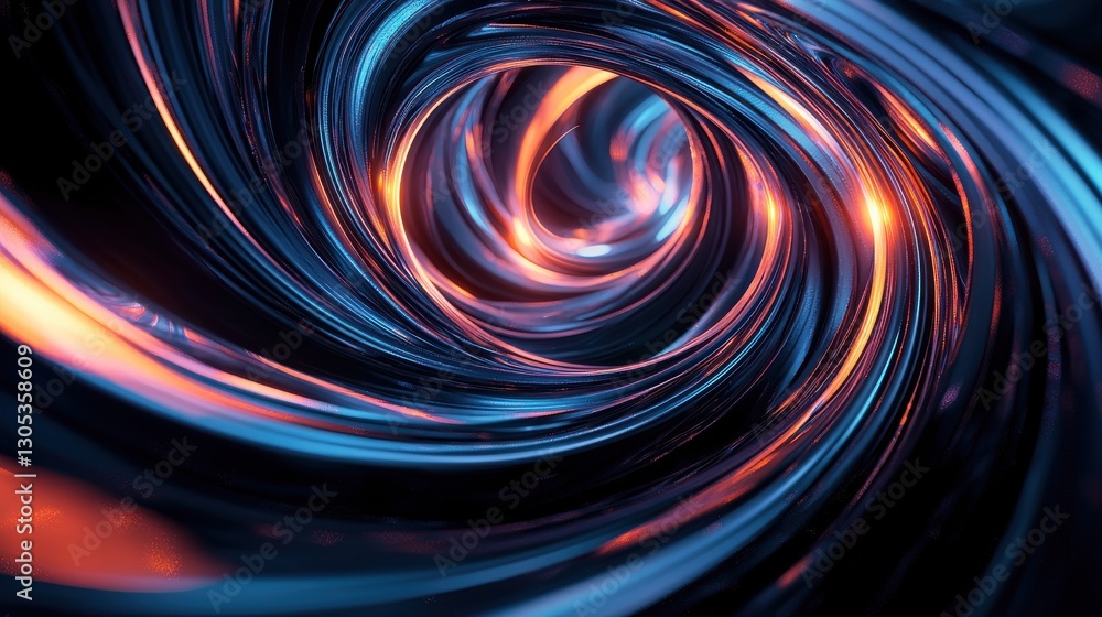 Poster abstract 3d luminous swirls add depth