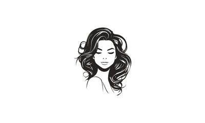 Woman logo design with long hair