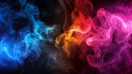 Obraz premium Wisps of smoke curling gracefully against a black background, creating an artistic effect.