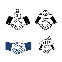 investment handshake icon sheet