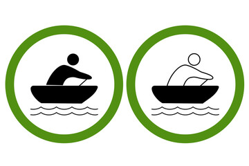 Person Paddling in Boat Icon