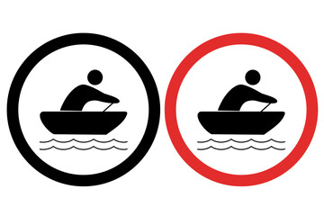 No Boating Allowed Prohibited Sign Icons