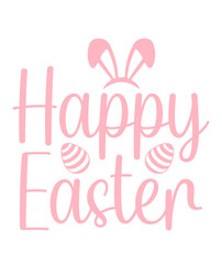 Happy Easter typography clip art design on plain white transparent isolated background for card, shirt, hoodie, sweatshirt, apparel, tag, mug, icon, poster or badge