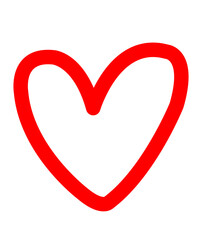 Heart clip art design on plain white transparent isolated background for card, shirt, hoodie, sweatshirt, apparel, tag, mug, icon, poster or badge