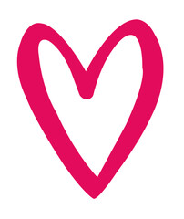 Heart clip art design on plain white transparent isolated background for card, shirt, hoodie, sweatshirt, apparel, tag, mug, icon, poster or badge