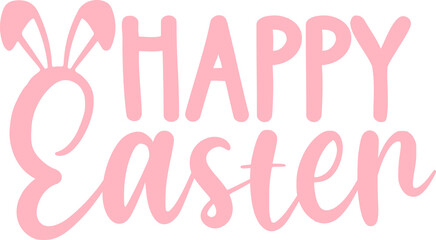 Happy Easter typography clip art design on plain white transparent isolated background for card, shirt, hoodie, sweatshirt, apparel, tag, mug, icon, poster or badge © AllYearRoundDesigns