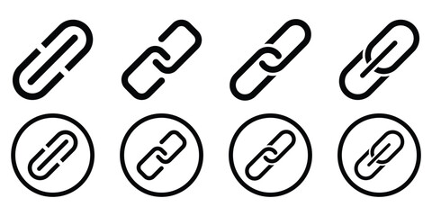 Flat Link Icon. Simple Hyperlink Chain Symbol for Web and UI Design.