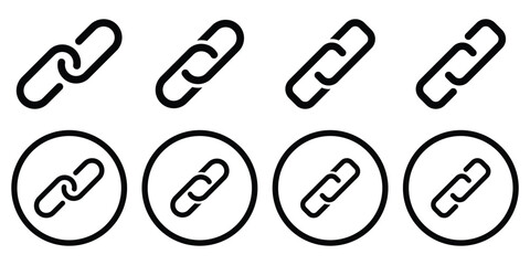 Flat Link Icon. Simple Hyperlink Chain Symbol for Web and UI Design.