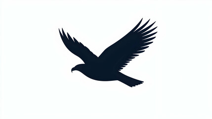 Obraz premium Silhouette of a Bird in Flight Against a Minimalistic Background