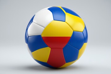 Fototapeta premium a close up of a soccer ball with a flag of colombia