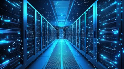 Obraz premium AI Deep Learning Supercomputer Running Algorithm in.jpeg