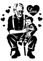 Grandpa SVG, Grandfather Svg Bundle, Grandparents Day, Grandson Svg Bundle, Grandkids Svg, Granddad Svg Clipart Vector, Grandfather Clipart, Grandparents Vector, Grandpa Vector, Grandpa Silhouette, Gr