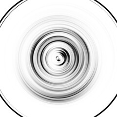 Black and white radial motion effect. Abstract rounded background. Grayscale curves and sphere.