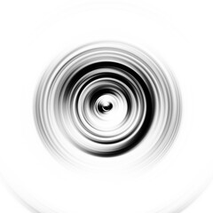 Black and white radial motion effect. Abstract rounded background. Grayscale curves and sphere.