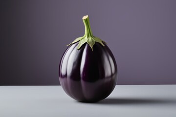 purple eggplant on a table with a purple background