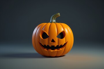 there is a pumpkin with a carved face on it