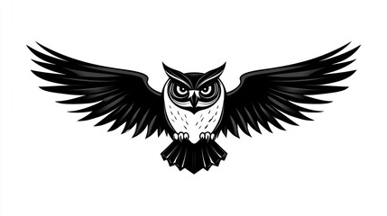 Obraz premium Stylized flying owl graphic art, for posters, prints, or web design