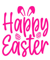Happy Easter typography clip art design on plain white transparent isolated background for card, shirt, hoodie, sweatshirt, apparel, tag, mug, icon, poster or badge