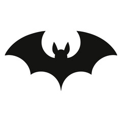 Flying Bat Vector Silhouette – Isolated Black Graphic for Night-Themed, Horror, and Wildlife Illustrations