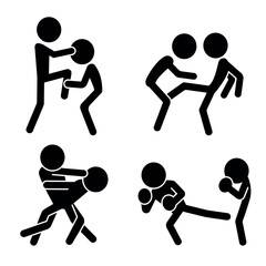 Stick figures martial arts. Techniques and strikes