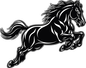 Bold Flat-Style Horse Art.