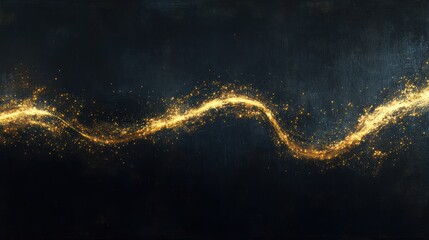 Abstract golden stream on dark background, visual effect, possible use in design projects