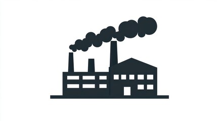 Obraz premium Industrial pollution, factory, smoke, illustration, simple design, for education, background, graphic, or presentation