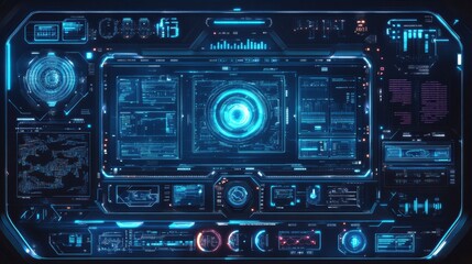 Obraz premium AI-enhanced Holographic Interface Controlling Cybernetics