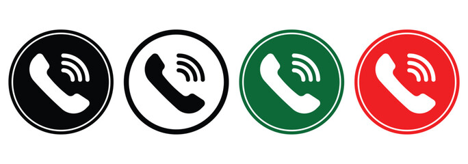 Phone icon set. Telephone symbol. Telephone call symbol isolated on white background.